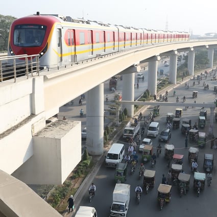 The Orange Line in Lahore, Pakistan, was constructed by Chinse companies under the Belt and Road Initiative. Photo: Xinhua