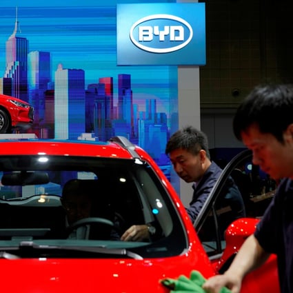 BYD shares declined 5.6 per cent in Hong Kong and 7.5 per cent in Shenzhen on Wednesday. Photo: Reuters