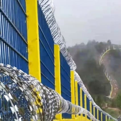 A section of the border wall near Ruili. Photo: Weibo