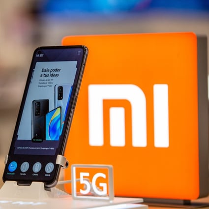 A Xiaomi 5G smartphone on display in Barcelona, Spain, on January 13, 2020. Xiaomi surpassed Apple in shipments for the first time in the second quarter to become the world’s second-largest smartphone brand. Photo: Bloomberg