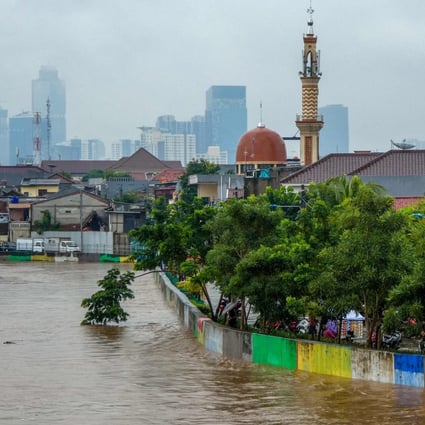 Floods after heavy rain in Jakarta, Indonesia. Photo: AFP