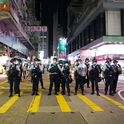 Hong Kong police conduct a stop and search operation around Prince Edward and Mong Kok. Photo: Winson Wong