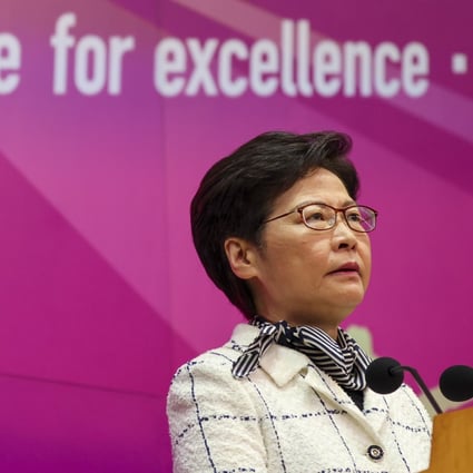 Hong Kong Chief Executive Carrie Lam meets the media before her Executive Council meeting on Tuesday. Photo: Nora Tam