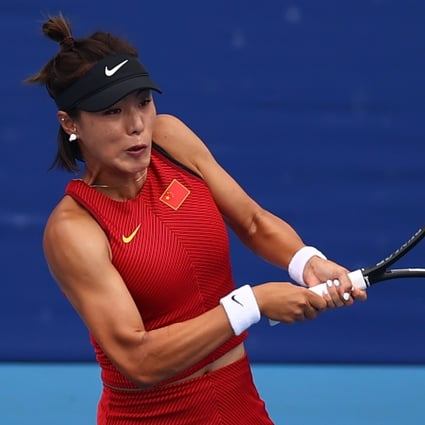 China’s Wang Qiang in action during her second round match against Spain’s Garbine Muguruza during the Tokyo Olympics. Photo: REUTERS