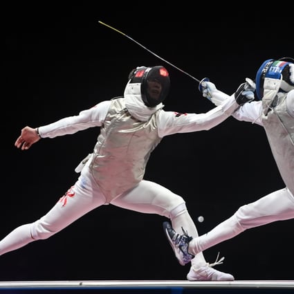 Hong Kong’s Cheung Ka-long (left) competing with Daniele Garozzo of Italy in the men’s individual foil gold medal bout at the Tokyo 2020 Olympic Games. Photo: Xinhua