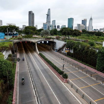 A deserted highway in Ho Chi Minh City, which remains under lockdown to curb an outbreak of Covid-19 cases. Photo: AFP