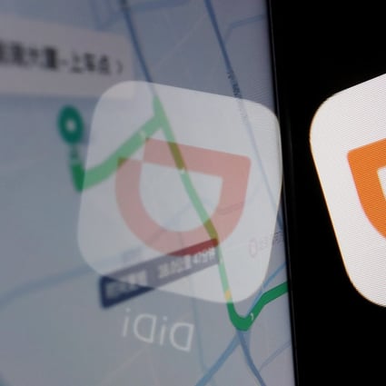 The app logo of Chinese ride-hailing giant Didi is seen reflected on its navigation map displayed on a mobile phone in this illustration picture. Photo: Reuters