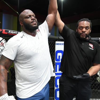 Derrick Lewis celebrates after his knockout victory over Curtis Blaydes. Photo: Chris Unger/Zuffa LLC