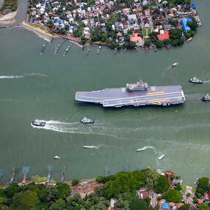 India’s indigenous aircraft carrier INS Vikrant commences sea trials. Photo: AFP
