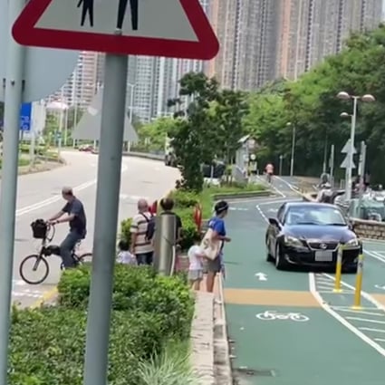 An online video of a car driving down a bike lane has sparked a police effort to find the driver responsible. Photo: Facebook