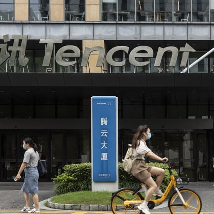 One of Tencent's office buildings in Shanghai, China. Photo: Bloomberg
