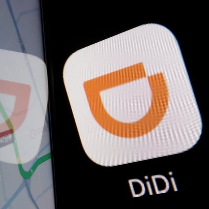 The app logo of Chinese ride-hailing giant Didi reflected on its navigation map displayed on a mobile phone in this illustration picture taken July 1. Photo: Reuters