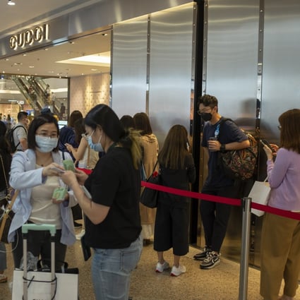 A Gucci store in Hong Kong. With tourism still on pause, Chinese expats, who account for more than 18 per cent of Hong Kong’s 7.2 million residents, are expected to make a significant contribution to the city’s economy. Photo: Antony Dickson