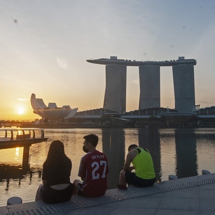 Sunrise at the Merlion Park in Singapore. Photo: Xinhua