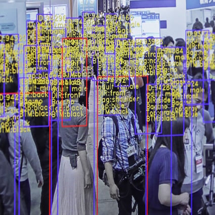 SenseTime’s object detection and tracking technology on display at the Artificial Intelligence Exhibition & Conference in Tokyo on Wednesday, April 4, 2018. Photo: Bloomberg