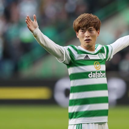 Celtic’s Kyogo Furuhashi reacts after scoring a goal that was later disallowed in the Uefa Europa League. Photo: Reuters