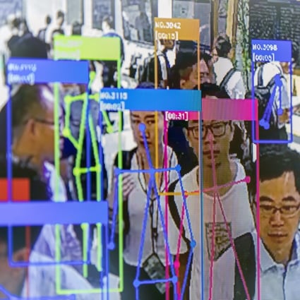 A screen demonstrates facial-recognition technology at the World Artificial Intelligence Conference (WAIC) in Shanghai on Thursday, August 29, 2019. Photo: Bloomberg