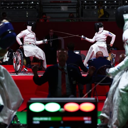 Hong Kong’s Yu Chui-yee in a Tokyo 2020 Paralympic Games women’s individual épée category A round-of-16 duel against Nataliia Mandryk of Ukraine in Japan in August. Photo: Reuters