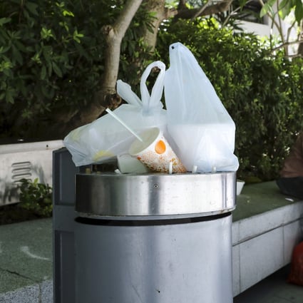Lunch boxes in a rubbish bin in Kwun Tong. The recycling rate in Hong Kong has been decreasing in recent years. Photo: Edmond So