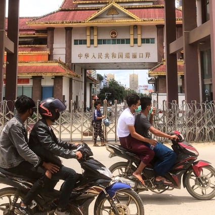 The Chinese border gate near Jiegao seen from the frontier town of Muse in Myanmar. Photo: AFP