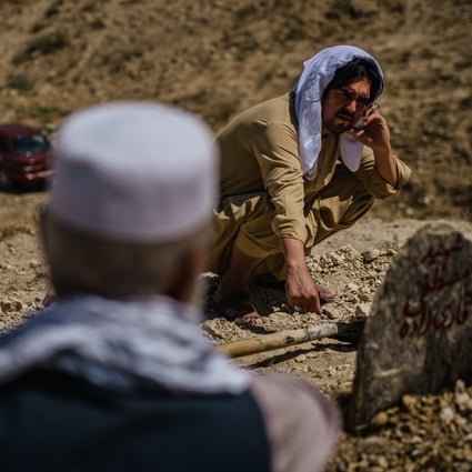 Mourners attend the funeral on Friday of one of the victims of Thursday’s bombing in Kabul. Photo: TNS