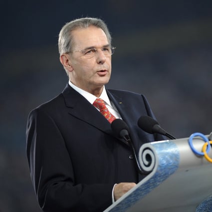 Jacques Rogge, then president of the International Olympic Committee (IOC), speaks at the closing ceremony of the Beijing 2008 Olympic Games. Photo: DPA