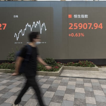 A screen displays financial market movements in Shanghai. Photo: Bloomberg