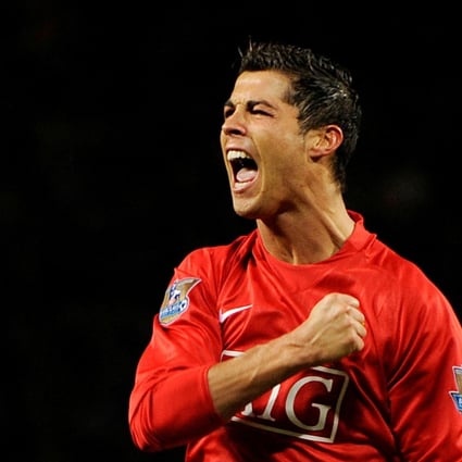 Manchester United's Cristiano Ronaldo celebrates scoring against West Ham United in the English Premier League in 2008. Photo: Reuters