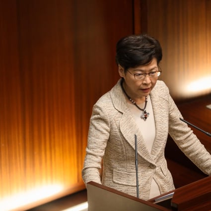 Hong Kong leader Carrie Lam attends a question and answer session in Legco on Wednesday. Photo: Sam Tsang