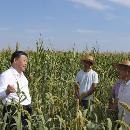 President Xi Jinping inspected land rehabilitation projects during his visit to Shaanxi province and paid tribute to Communist Party pioneers at Yangjiagou Revolutionary Memorial Hall. Photo: Weibo