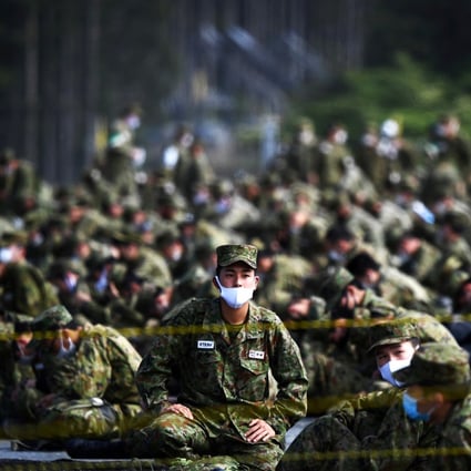 The Japan Ground Self-Defence Forces’ annual live fire exercise at the Higashi-Fuji firing range in 2020. Photo: Reuters