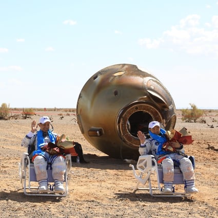 Chinese astronauts return to Earth after three months on a space station. Photo: Xinhua