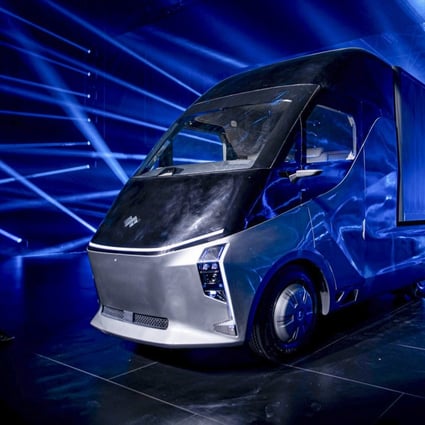 The Xingtu electric truck developed by Baidu’s DeepWay. Photo: Handout