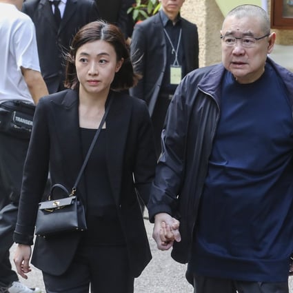 Joseph Lau Luen-hung (right) and his wife Chan Hoi-wan (left) at the funeral service of the real estate tycoon Walter Kwok Ping-sheung, at St. John’s Cathedral in Central on 1 November 2018. Photo: Felix Wong.