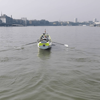 Mark Delstanche, the first person to row solo from New York to London. Photo: @markdelstanche
