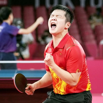 China's Fan Zhendong after a game against Taiwan's Lin Yunju in the men’s singles semi-final at the Tokyo 2020 Olympic Games at the Tokyo Metropolitan Gymnasium. Photo: Kyodo