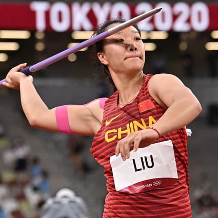 Liu Shiying of China throws in the women's javelin final at the Tokyo 2020 Olympic Games in the Tokyo National Olympic Stadium in Japan. Photo: AFP
