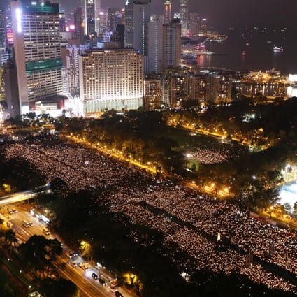 Hong Kong residents at the June 4 vigil in Victoria Park two years ago. Photo: Dickson Lee