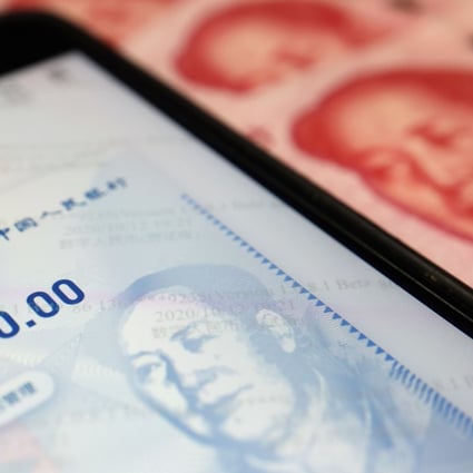 China's official app for digital yuan. The government is pushing its own digital currency and has banned all cryptocurrency transactions in the local financial system. Photo: Reuters