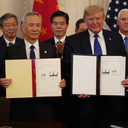 The US and China signed their long-awaited trade deal in January 2020, with the conditions of the agreement taking effect one month later. Photo: Xinhua