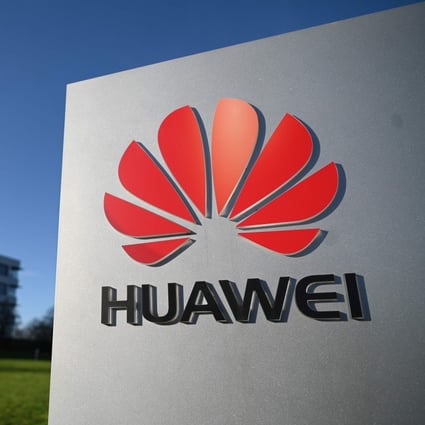 Huawei’s logo seen outside its main UK office in Reading, west of London, on January 28, 2020. Former head of BBC news programmes Gavin Allen became the latest high-profile overseas hire for the Chinese tech giant as it looks for new business opportunities that are not hindered by US sanctions. Photo: AFP