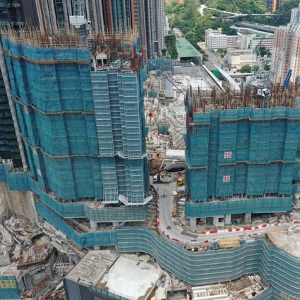 General view of the third phase of New World Development’s The Pavilia Farm project coming up above Tai Wai MTR station. The company is tearing down and rebuilding two towers in the project. Photo: May Tse