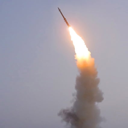 North Korea test-fired a newly developed anti-aircraft missile on Thursday. Photo: EPA-EFE/KCNA