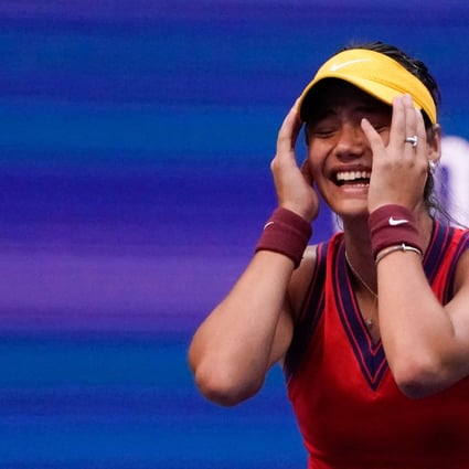 Britain's Emma Raducanu reacts after winning her 2021 US Open women's singles final against Canada's Leylah Fernandez. Photo: AFP