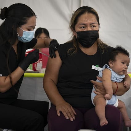 A woman gets vaccinated against Covid-19 in Orange, California. Photo: AP