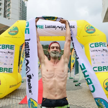 Paul Fornier of France after winning the 2021 CRBE Lantau 2 Peaks Sunday. Photo: Action Asia Events.