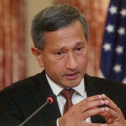 Singapore's Foreign Minister Vivian Balakrishnan is seen during a signing ceremony at the US State Department. He said the city state does not have ‘undue anxieties’ over the new Aukus alliance. Photo: AFP
