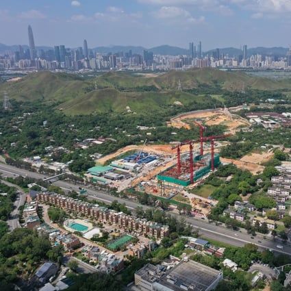 Aerial view of Kwu Tung in the northern New Territories, with Shenzhen in the background. The proposed Northern Metropolis will cover an area of 300 sq km. Photo: Winson Wong