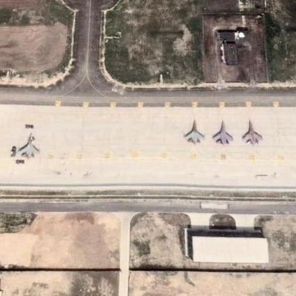 A J-16D fighter jet (third from right) is seen at the Xiangtang airbase in Jiangxi in this satellite image taken in May and released on Saturday. Photo: Kanwa Defence Review