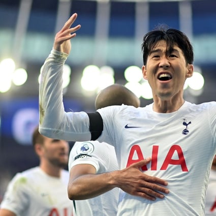 Tottenham Hotspur's South Korean striker Son Heung-Min celebrates after assisting a goal during the side’s 2-1 English Premier League win over Aston Villa at the Tottenham Hotspur Stadium on October 3, 2021. Photo: AFP